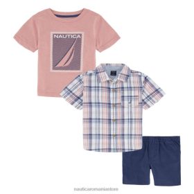 Nautica Romania | Nautica Cămașă și tricou în carouri pentru copii mici, set scurt de 3 buc ZZ2JN1124 rigging roșu