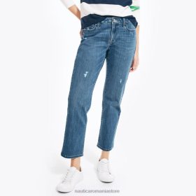 Nautica Romania | Nautica Denim drept, cu talie medie, realizat în mod durabil ZZ2JN776 cămașă de lucru albastră femeilor