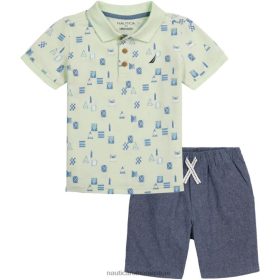 Nautica Romania | Nautica Set de 2 bucăți scurt polo cu imprimeu pentru copii mici ZZ2JN1208 umbra gri