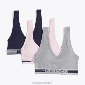 Nautica Romania | Nautica Sutien cu nervuri cu logo jacquard fără cusături pachet de 3 ZZ2JN870 albastru pal femeilor
