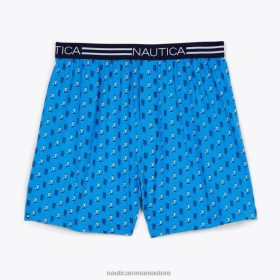 Nautica Romania | Nautica boxer din tricot cu imprimeu ancoră în dungi ZZ2JN74 spalare medie baltica bărbați