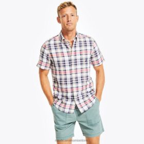 Nautica Romania | Nautica cămașă cu mânecă scurtă în carouri realizată în mod sustenabil ZZ2JN400 naviga albă bărbați