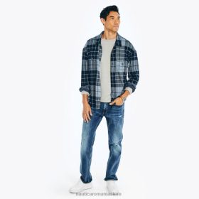 Nautica Romania | Nautica cămașă jacquard în carouri ZZ2JN240 marina bărbați