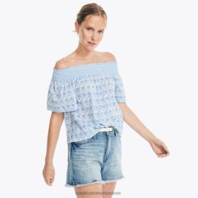 Nautica Romania | Nautica maiou cu fumuri imprimate ZZ2JN956 alb strălucitor femeilor