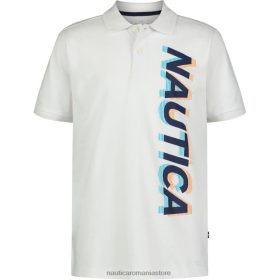 Nautica Romania | Nautica polo cu logo pentru băieți (8-20) ZZ2JN1300 spalat alb antic