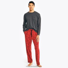 Nautica Romania | Nautica set pantaloni de pijama cu imprimeu ZZ2JN704 negru adevărat bărbați