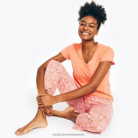 Nautica Romania | Nautica set pantaloni de pijama cu imprimeu ZZ2JN788 portocaliu îngheț femeilor