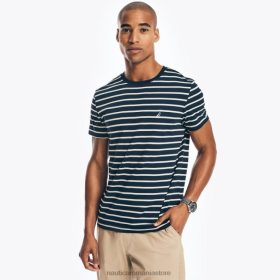 Nautica Romania | Nautica tricou cu decolteu în dungi ZZ2JN442 marina bărbați