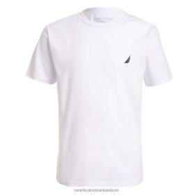 Nautica Romania | Nautica tricou cu gât crew pentru copii mici (8-20) ZZ2JN1066 spalat alb antic
