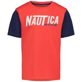 Nautica Romania | Nautica tricou cu logo din plasă pentru copii mici (2t-4t) ZZ2JN1132 roșu aprins
