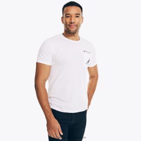 Nautica Romania | Nautica tricou cu logo n-83 realizat în mod durabil ZZ2JN616 alb strălucitor bărbați