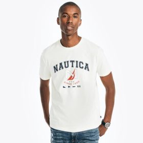 Nautica Romania | Nautica tricou cu logo realizat în mod durabil ZZ2JN450 crema de vele bărbați