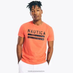 Nautica Romania | Nautica tricou grafic al clubului de navigație realizat în mod durabil ZZ2JN478 roșu glorie bărbați