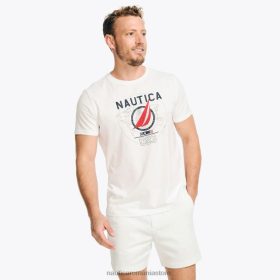 Nautica Romania | Nautica tricou grafic al diviziei de navigație realizat în mod durabil ZZ2JN374 alb strălucitor bărbați