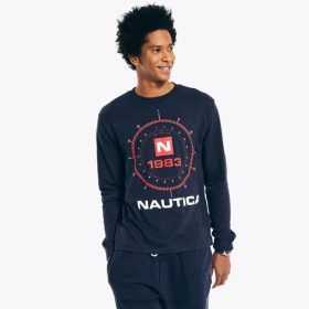 Nautica Romania | Nautica tricou grafic cu mânecă lungă realizat în mod durabil ZZ2JN554 marina bărbați