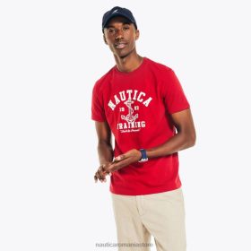 Nautica Romania | Nautica tricou grafic de antrenament realizat în mod durabil ZZ2JN482 nautica rosie bărbați