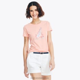 Nautica Romania | Nautica tricou grafic j-class din folie realizat în mod durabil ZZ2JN754 mac portocaliu femeilor