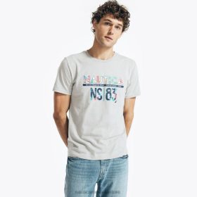 Nautica Romania | Nautica tricou grafic pentru regata oceanică realizat în mod durabil ZZ2JN102 erica gri bărbați