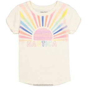 Nautica Romania | Nautica tricou ombre soare pentru fete mici (2t-4t) ZZ2JN1390 capac alb