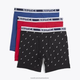 Nautica Romania Store | Nautica Boxer din bumbac elastic pachet 3 ZZ2JN97 zinfandel bărbați