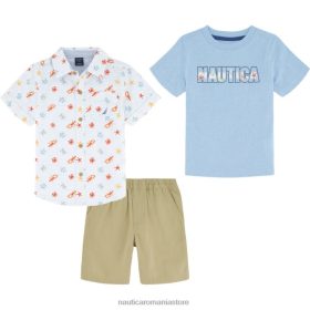 Nautica Romania Store | Nautica Cămașă și tricou cu imprimeu pentru copii mici, set scurt de 3 buc ZZ2JN1119 marina