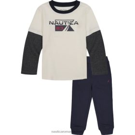 Nautica Romania Store | Nautica Set de joggeri termice pentru copii mici (2t-4t) ZZ2JN1163 spalat alb antic