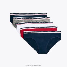 Nautica Romania Store | Nautica Slip de bikini cu logo cu nervuri fără cusături, pachet de 5 ZZ2JN783 cămașă de lucru albastră femeilor