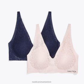 Nautica Romania Store | Nautica Sutien de lounge cu logo decupat cu dantelă, pachet de 2 ZZ2JN1035 cămașă de lucru albastră femeilor