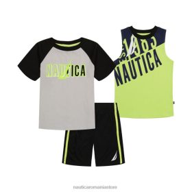 Nautica Romania Store | Nautica Tanc și tricou pentru copii mici Set scurt de 3 bucăți în carouri ZZ2JN1251 flăcări ale cerului