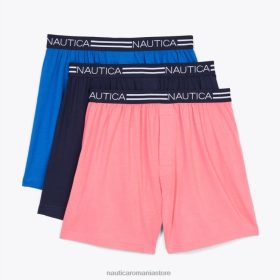 Nautica Romania Store | Nautica boxeri din tricot solid pachet de 3 ZZ2JN71 scufundare albastră bărbați