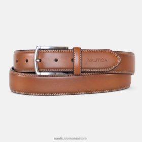 Nautica Romania Store | Nautica curea cu cusătură dublă ZZ2JN129 bronz militar bărbați