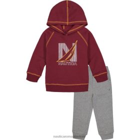 Nautica Romania Store | Nautica hanorac fleece pentru copii mici, set de joggeri 2 buc (2t-4t) ZZ2JN1151 roșu de mare adâncime