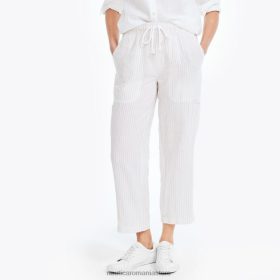 Nautica Romania Store | Nautica pantaloni cu dungi în dungi realizate în mod durabil ZZ2JN735 capac alb femeilor