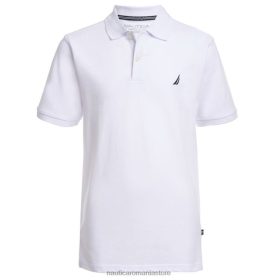 Nautica Romania Store | Nautica polo clasic pentru băieți (8-20) ZZ2JN1065 spalat alb antic
