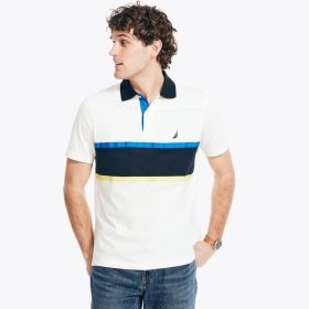 Nautica Romania Store | Nautica polo de rugby cu dungi clasice pe piept ZZ2JN181 naviga albă bărbați