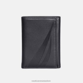Nautica Romania Store | Nautica portofel trifold din piele ZZ2JN177 negru adevărat bărbați