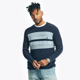 Nautica Romania Store | Nautica pulover în dungi ZZ2JN325 marina bărbați