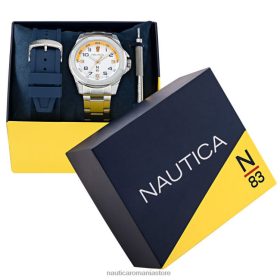 Nautica Romania Store | Nautica set cutie ceasuri din otel inoxidabil si silicon ZZ2JN305 multi bărbați