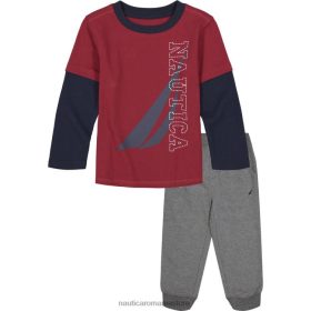 Nautica Romania Store | Nautica set de joggeri termice pentru sugari baieti 2 buc (12m-24m) ZZ2JN1171 pepene galben