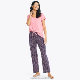 Nautica Romania Store | Nautica set pantaloni de pijama cu imprimeu ZZ2JN781 safir/galben smoală femeilor