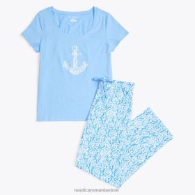 Nautica Romania Store | Nautica set pantaloni de pijama cu imprimeu ZZ2JN793 cretă femeilor