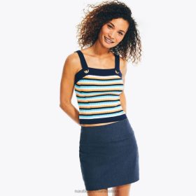 Nautica Romania Store | Nautica top cu pulover în dungi realizat în mod durabil ZZ2JN965 j bleumarin femeilor