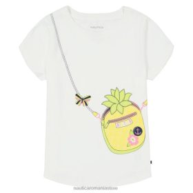 Nautica Romania Store | Nautica tricou cu geantă de mână ananas pentru fete (7-16) ZZ2JN1471 spalat alb antic
