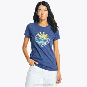 Nautica Romania Store | Nautica tricou cu grafic puf pentru zilele de plajă realizat în mod durabil ZZ2JN991 spălătorie de râu femeilor