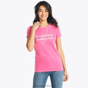 Nautica Romania Store | Nautica tricou cu logo din folie realizat în mod durabil ZZ2JN1025 fundă visiniu femeilor