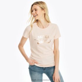 Nautica Romania Store | Nautica tricou cu logo din folie realizat în mod durabil ZZ2JN937 fundă visiniu femeilor