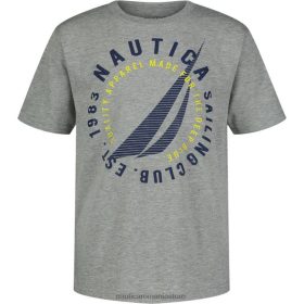 Nautica Romania Store | Nautica tricou cu logo pentru băieți (4-7) ZZ2JN1221 erica gri