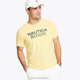 Nautica Romania Store | Nautica tricou cu logo realizat în mod durabil ZZ2JN523 aspen gold bărbați