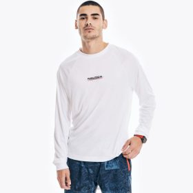 Nautica Romania Store | Nautica tricou cu mânecă lungă realizat în mod sustenabil pentru competiție ZZ2JN437 alb strălucitor bărbați