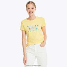 Nautica Romania Store | Nautica tricou grafic cu logo din folie lucrat în mod durabil ZZ2JN811 galben moale femeilor